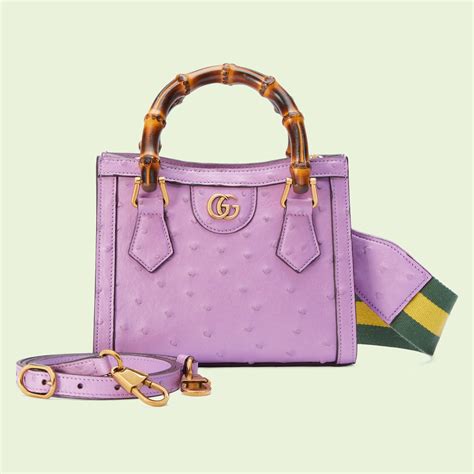 gucci diana ostrich|Gucci Diana mini ostrich tote bag in purple .